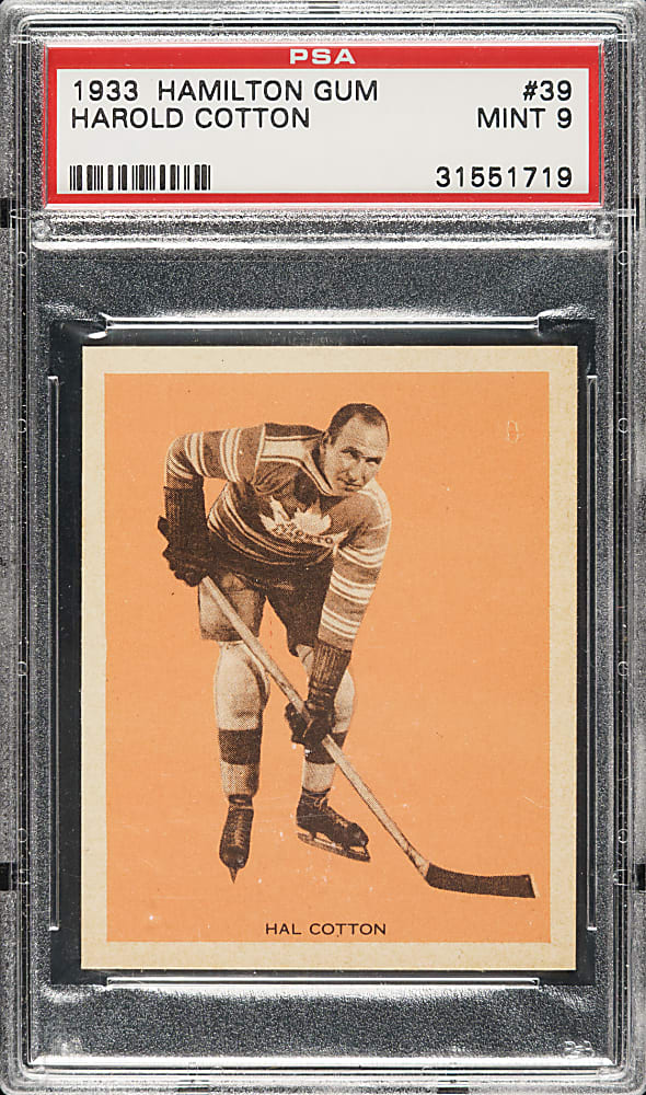 1933-1934 V288 Hamilton Gum #39 Harold Cotton Rookie PSA MINT 9