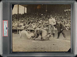 Circa 1916 Ty Cobb Sliding at Home Original William Kuenzel/Detroit News Photograph PSA/DNA Type I