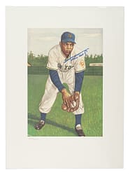Willie Mays Signed Limited-Edition 1953 Topps Artwork Lithograph
