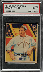 1934-1936 R327 Diamond Stars #44 Rogers Hornsby PSA NM 7