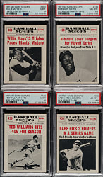 High-Grade 1961 Nu-Card "Baseball Scoops" Near-Complete Set (73/80)