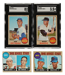 1968 Topps Near-Complete Set (493/598) Including Mantle, Ryan Rookie, and Bench Rookie