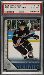 2005-2006 Upper Deck Hockey #443 Alexander Ovechkin Rookie PSA GEM MINT 10