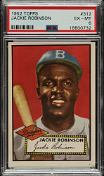 1952 Topps #312 Jackie Robinson High Number PSA EX-MT 6