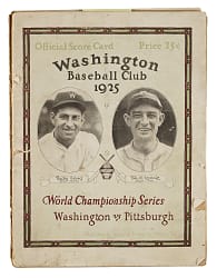 1925 Washington Senators (vs. Pittsburgh Pirates) World Series Program