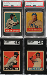 1948-1949 Leaf SGC- and PSA-Graded Near-Complete Standard Set (41/49) Including Mize, Wagner, Doerr, and Kiner