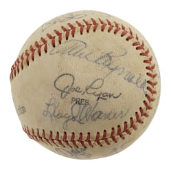 1970s Hall of Fame and Stars Multi-Signed Baseball with Bob Feller, Lloyd Waner, and Paul Dean