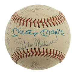 Hall of Fame and Star Multi-Signed Baseball with Mickey Mantle, Stan Musial, and Pee Wee Reese - Beckett
