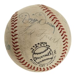 Hall of Fame and Star Multi-Signed Baseball with Dizzy Dean, Frankie Frisch, and Stan Musial - JSA
