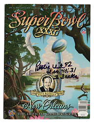 1997 Super Bowl XXXL Program Signed by Reggie White with "Isa 40:31" and "3 Sacks" Inscriptions - JSA