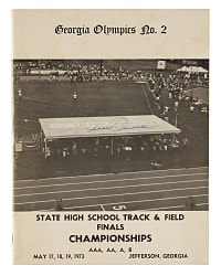 1973 Georgia High School Track and Field State Finals Program Signed by Jesse Owens