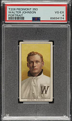 1909-1911 T206 White Border Walter Johnson Portrait PSA VG-EX 4