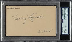 1955 Larry Lajoie Signed Index Card - PSA/DNA