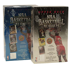 1992-1993 Upper Deck Basketball First and Second Series Factory-Sealed Unopened Hobby Box Pair (2 Boxes, 72 Packs)