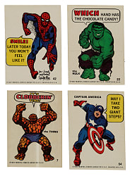 1967 Philadelphia Gum "Marvel Super Hero Stickers" Complete Set (55) Plus Wrapper