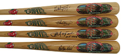 Boston Red Sox Single-Signed Cooperstown Bat Collection (9) Including Carlton Fisk, Wade Boggs, and Carl Yastrzemski