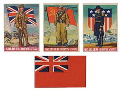 1933 R142 Goudey "Soldier Boys" Complete Set (24) Plus Wrapper and Nine Flag Patches