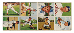 1950 Bowman Uncut Eight-Card Panel with Yogi Berra and Luke Appling