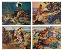 1938 R83A Gum, Inc. "Lone Ranger" Premiums Complete Set (5) Plus Advertising Promo Sheet