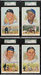 Signed 1989 Perez-Steele Celebration Near-Complete Set (41/44) Including Mickey Mantle, Hank Aaron, Ted Williams - All SGC/JSA Encapsulated!