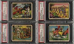 1935 R147 Schutter-Johnson "Tarzan and the Crystal Vault of Isis" Near-Complete Set (44/50) Including 11 PSA-Graded Cards Plus 19 V256 Canadian Versions