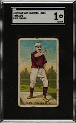 1887 N284 Buchner Gold Coin Tim Keefe Ball in Hand SGC POOR 1