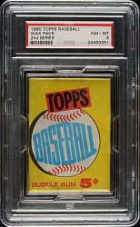 1960 Topps Second Series Unopened Five-Cent Wax Pack PSA NM-MT 8