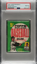 1962 Topps Unopened Five-Cent Wax Pack (Extra Stamps) PSA NM-MT 8