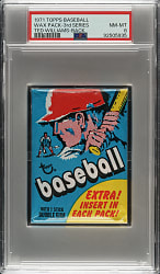 1971 Topps Third Series Unopened Wax Pack PSA NM-MT 8 - Ted Williams on Back