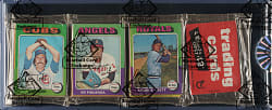 1975 Topps Unopened Rack Pack - George Brett Rookie on Top - BBCE