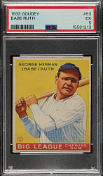 1933 R319 Goudey #53 Babe Ruth PSA EX 5