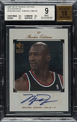 2007-2008 Upper Deck SP Rookie Edition 1998-1999 SP Autographs Basketball #196 Michael Jordan BGS MINT 9 with GEM 10 Signature