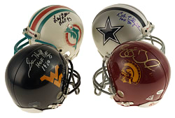NFL Football Hall of Famers and Stars Signed Mini Helmet Collection (23) with Added Inscriptions