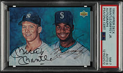 Signed 1994 Upper Deck Mickey Mantle and Ken Griffey Jr. PSA NM 7 with NM-MT 8 Signature