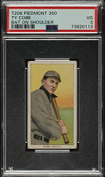 1909-1911 T206 White Border Ty Cobb Bat On Shoulder PSA VG 3