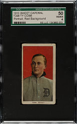 1909-1911 T206 White Border Ty Cobb Portrait Red Background SGC VG/EX 50