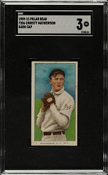 1909-1911 T206 White Border Christy Mathewson Dark Cap SGC VG 3 - Polar Bear Back