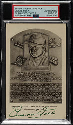 Signed 1946-1952 Albertype (Type 2) Black-and-White Hall of Fame Postcard Jimmie Foxx PSA/DNA GEM MINT 10