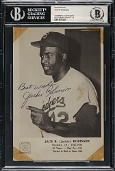 Signed 1963 Hall of Fame Picture Pack Jackie Robinson - Beckett GEM MINT 10 Signature
