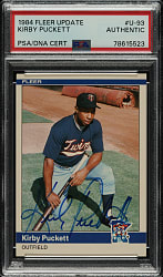 Signed 1984 Fleer Update #U-93 Kirby Puckett Rookie - PSA/DNA