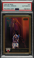 Signed 1990-1991 Skybox Basketball #41 Michael Jordan - PSA/DNA