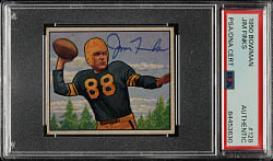 Signed 1950 Bowman Football #128 Jim Finks Rookie - PSA/DNA