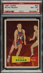 1957-1958 Topps Basketball #50 Richie Regan PSA NM-MT 8
