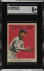 1914 E145 Cracker Jack #77 Hughie Jennings SGC EX 5