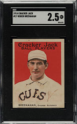 1914 E145 Cracker Jack #17 Roger Bresnahan SGC GOOD+ 2.5