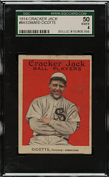 1914 E145 Cracker Jack #94 Eddie Cicotte SGC VG/EX 50