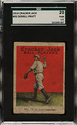 1914 E145 Cracker Jack #93 Derrill Pratt SGC FAIR 20