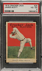1915 E145 Cracker Jack #26 James Scott PSA VG-EX 4