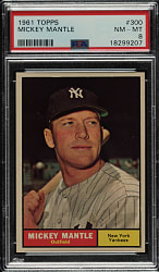 1961 Topps #300 Mickey Mantle PSA NM-MT 8