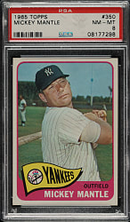 1965 Topps #350 Mickey Mantle PSA NM-MT 8